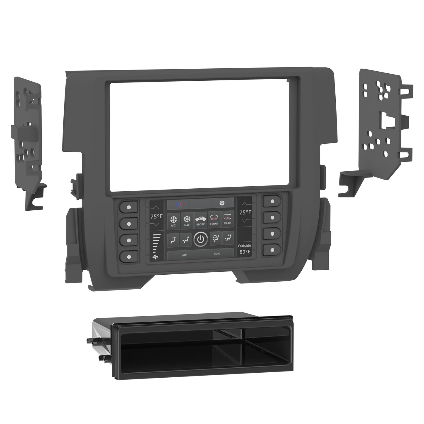 Metra 99-7821B TurboTouch Single/Double-DIN Dash Kit for Honda Civic 2016-2021 Excluding LX