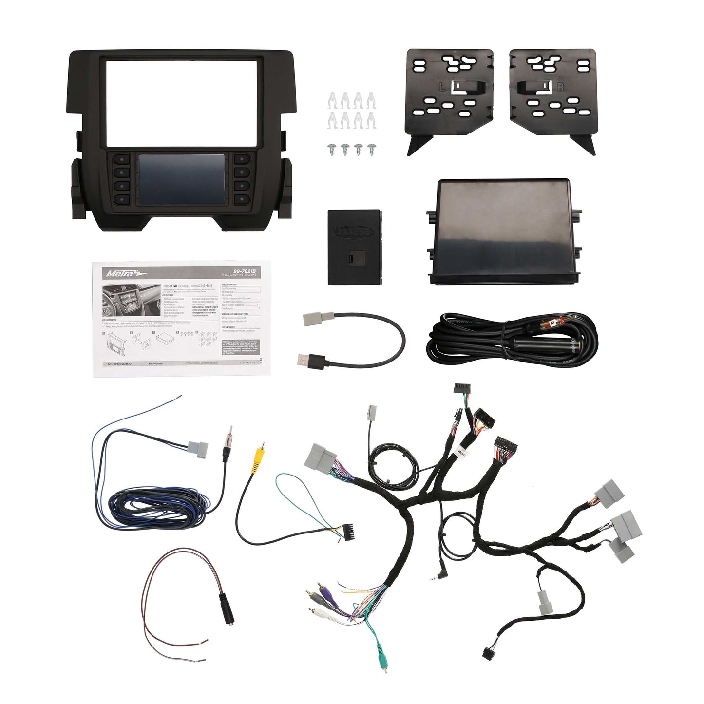 Metra 99-7821B TurboTouch Single/Double-DIN Dash Kit for Honda Civic 2016-2021 Excluding LX