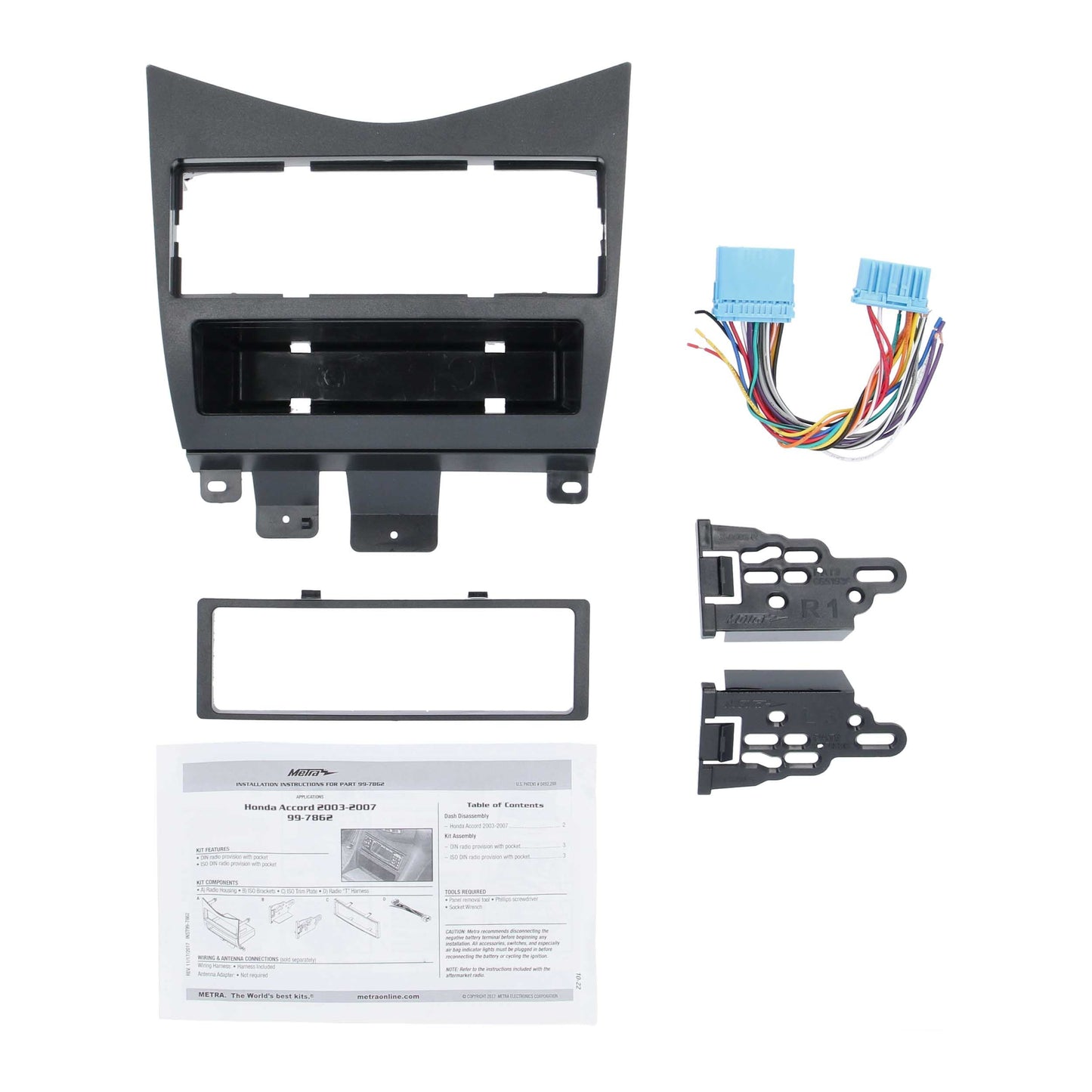 Metra 99-7862 Single-DIN Dash Kit for Honda Accord 2003-2007 Console Pocket