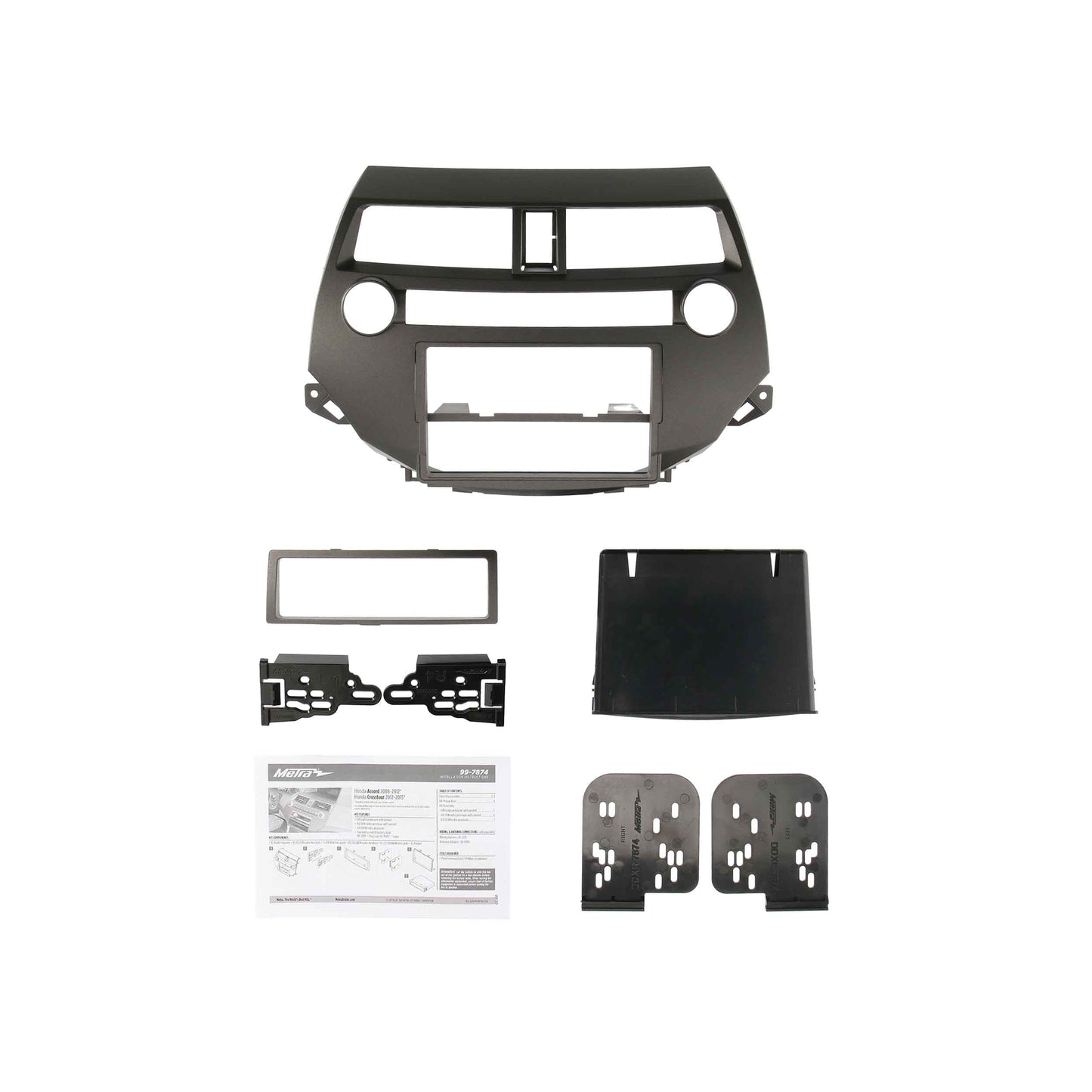 Metra 99-7874 Single/Double-DIN Dash Kit for Honda Accord/Crosstour Charcoal