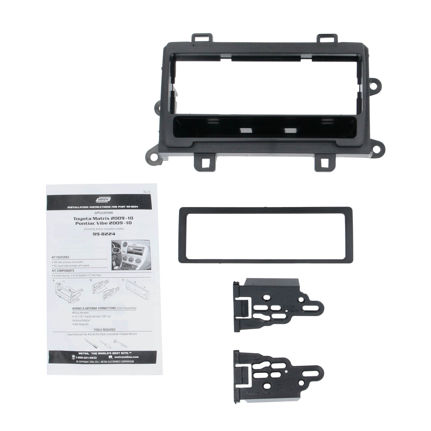 Metra 99-8224 Single-DIN Dash Kit for Toyota Matrix and Pontiac Vibe 2009-2010