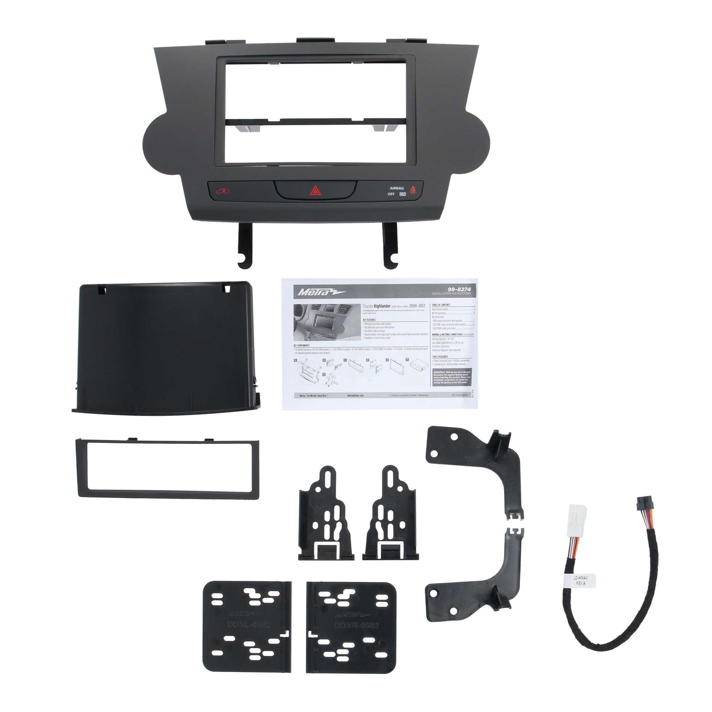 Metra 99-8274BR Double-DIN Dash Kit for Toyota Highlander with NAV Brown