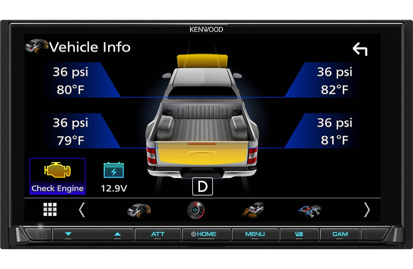 Kenwood DMX958XR 6.8" AM FM HD Wireless CarPlay, Android Auto + CMOS-740HDLP Backup Camera