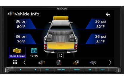 Kenwood eXcelon DMX958XR 6.8″ Digital Multimedia Receiver with Wireless CarPlay, Android Auto, HD Radio + CMOS-740HDLP License Plate Camera