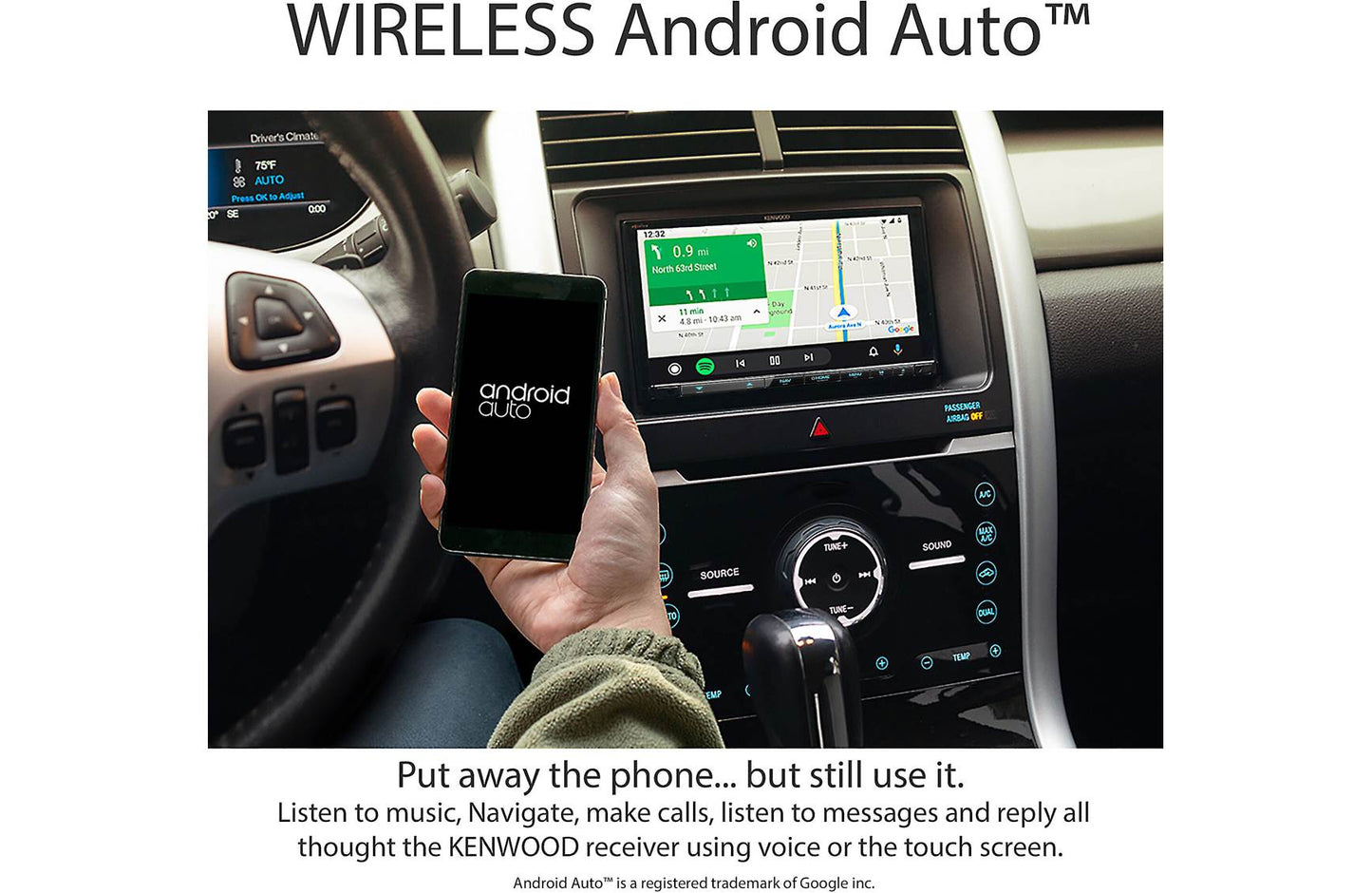 Kenwood DNX997XR 6.8" Apple CarPlay Android Auto GPS Car Stereo + CMOS-130 Backup Camera