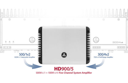JL Audio HD900/5 5 Channel Class D Wide-Range Amplifier, 900W 98223