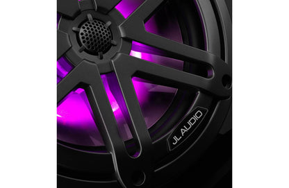 JL Audio M3-770X-S-Gm-i 7.7-inch (196 mm) Marine Coaxial Speakers, Gray Sport Grilles, RGB LED Lighting 93521