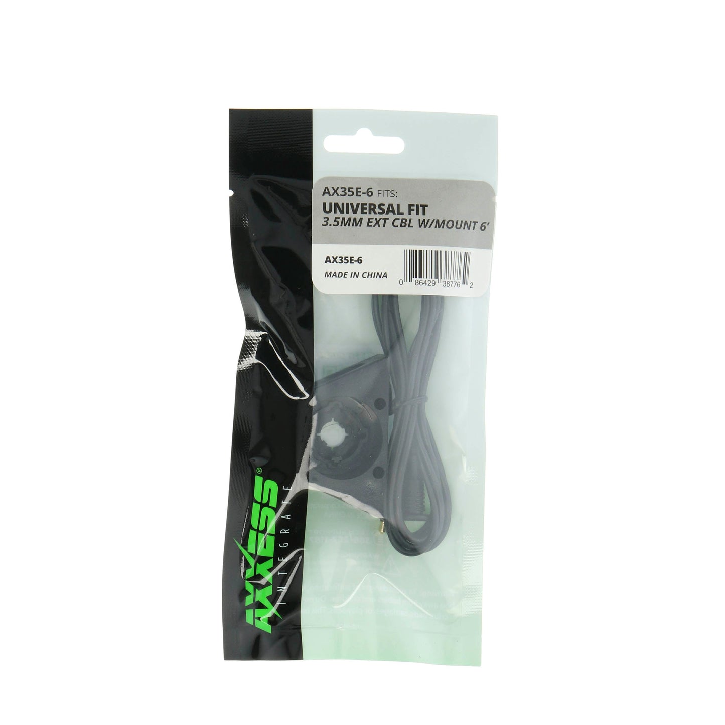 Axxess AX35E-6 6 ft 3.5mm AUX Extension Cable with Mount