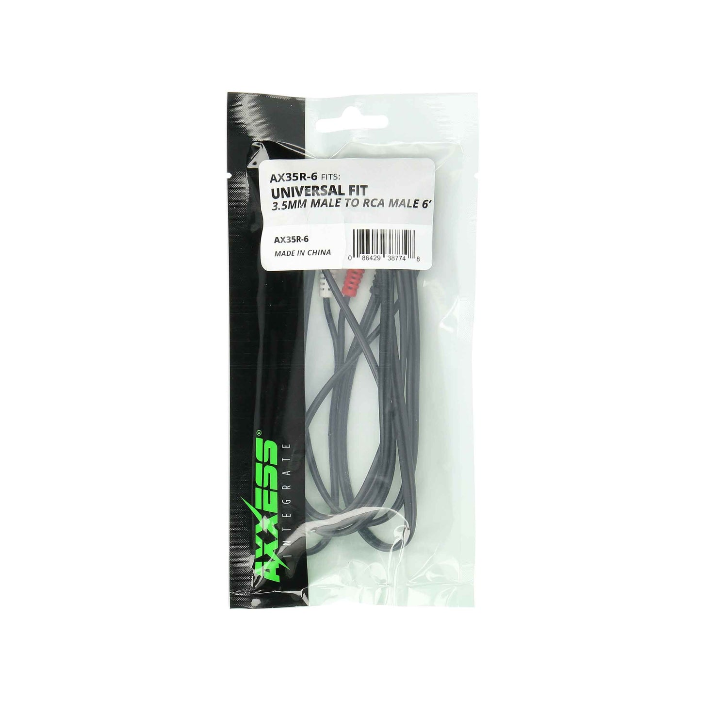 Axxess AX35R-6 6 ft 3.5mm Male to RCA Male Audio Cable