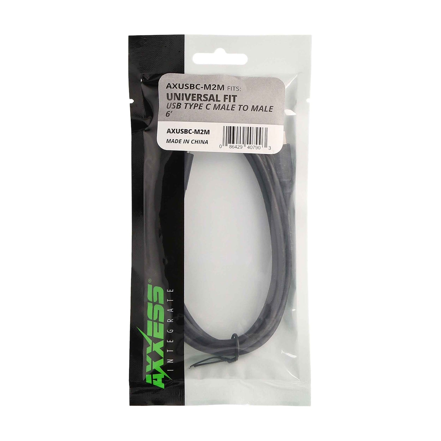 Axxess AXUSBC-M2M 6-Foot USB-C Male-to-Male Replacement Cable Universal