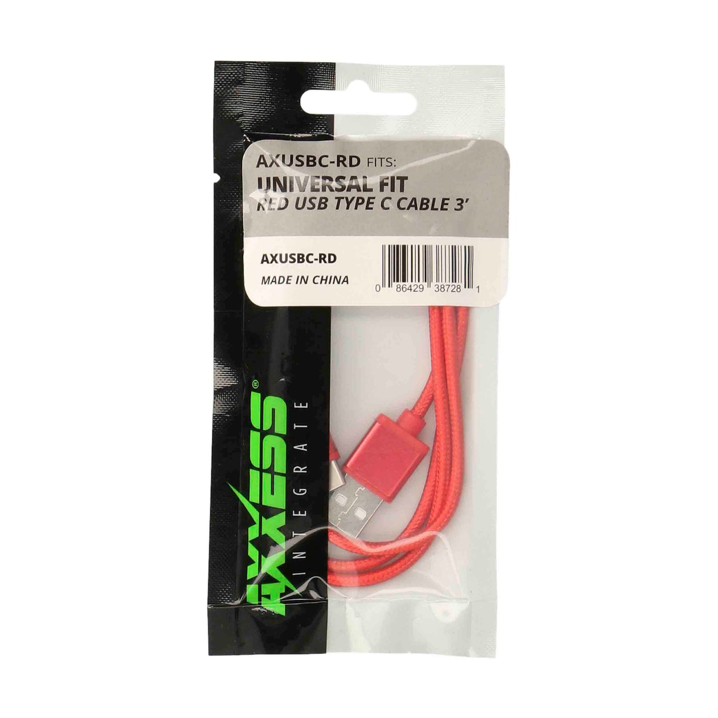 Axxess AXUSBC-RD 3 ft Red USB-C Replacement Cable