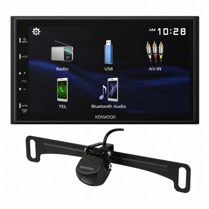 Kenwood DMX129BT 6.8" Touchscreen Bluetooth Car Stereo with AM/FM + CMOS-230LP Backup Camera Bundle