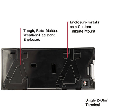 Kicker 51KJPL7T122 L7T 12" Tailgate-Mount Loaded Subwoofer Enclosure 2Ω for Jeep Wrangler JK/JL