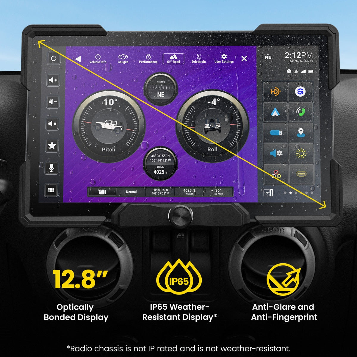 Stinger SRX-JK11128 HORIZON12 12.8-Inch Radio Package for 2011-2018 Jeep Wrangler JK - view 6