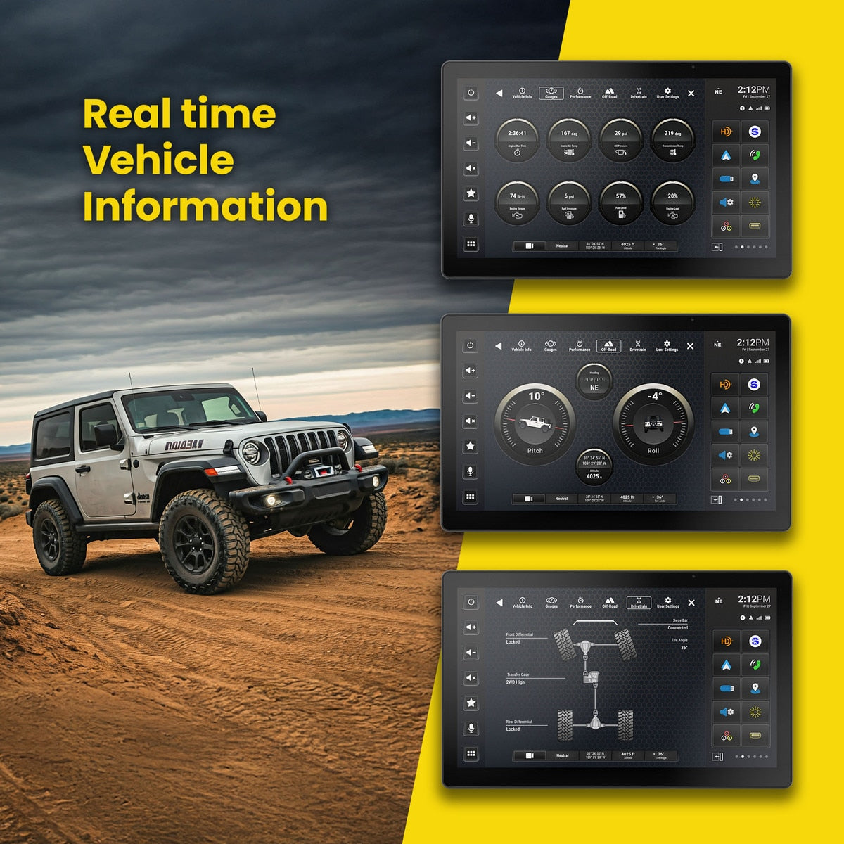 Stinger SRX-JW18128 HORIZON12 12.8-Inch Radio Package for 2018-2023 Wrangler JL & Gladiator JT