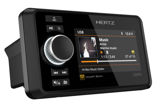 Hertz CAPRI H100 4.3" Color Marine Digital Media Receiver with 4-Zone Audio Control
