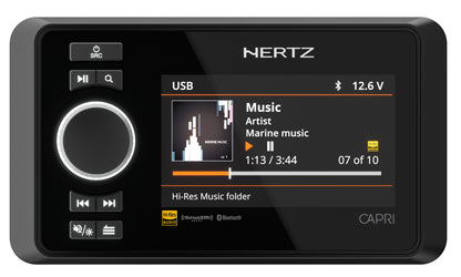 Hertz CAPRI H100 4.3" Color Marine Digital Media Receiver with 4-Zone Audio Control