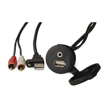Fusion Panel Mount USB/3.5 mm AUX Connector — 010-12381-00 — view 1