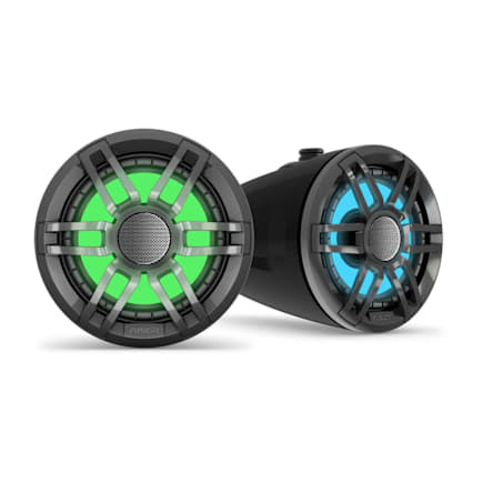 Fusion XS Series Marine Wake Tower Speakers, 6.5" 200-Watt Peak Sports Black Marine Wake Tower Speaker with RGB LED Lighting — 010-02583-01 — view 1