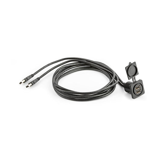JL Audio Panel-Mount Audio Connector, Dual USB Port for Panel-Mounting (XMD-USB2X-PNL) - 010-13678-00 (90688)