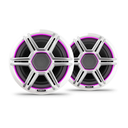 Fusion Apollo Speakers, 7.7" LED Marine Speakers with Sports White Grilles — 010-02918-11 — view 1