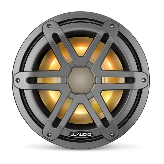 JL Audio M3-10IB-S-Gm-i-4 10" Marine RGB LED Subwoofer, Gray Sport, 175W RMS, 4Ω, Single 010-03264-01 — product view 1