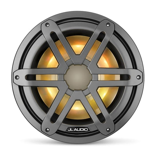 JL Audio M3-10IB-S-Gm-i-4 10" Marine RGB LED Subwoofer, Gray Sport, 175W RMS, 4Ω, Single 010-03264-01 — product view 1