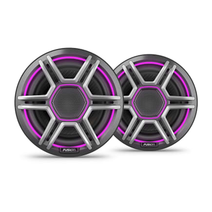 Fusion Apollo Speakers, 6.5" LED Marine Speakers with Sports Gray Grilles — 010-02918-03 — view 1