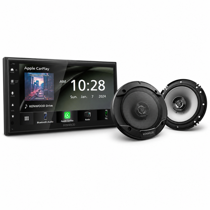 Kenwood DMX4710S 6.8" CarPlay Receiver + KFC-1666S 6.5" Speakers Bundle - complete bundle hero image