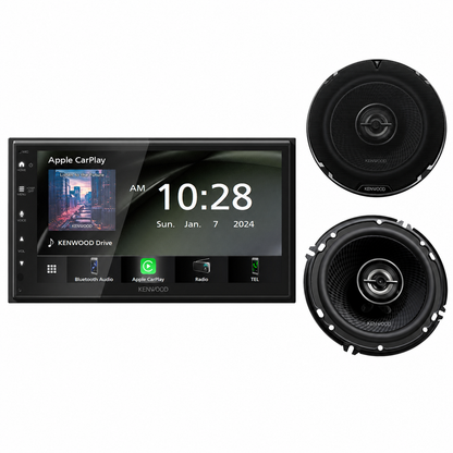 Kenwood DMX4710S 6.8" CarPlay Receiver + KFC-1698RS 6.5" Speakers Bundle - complete bundle hero image