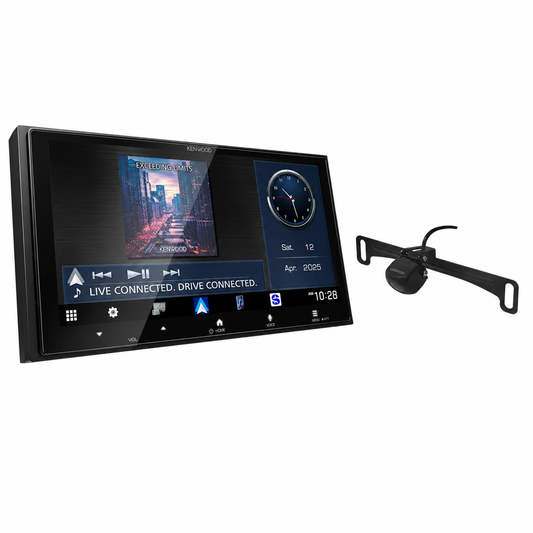 Kenwood DMX8710S 6.92" HD Wireless CarPlay Receiver + CMOS-230LP1 Backup Camera Bundle - complete bundle hero image