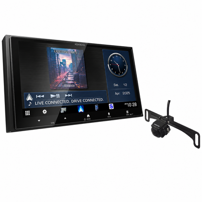 Kenwood DMX8710S 6.92" HD Wireless CarPlay Receiver + CMOS-740HDLP HD Camera Bundle - complete bundle hero image