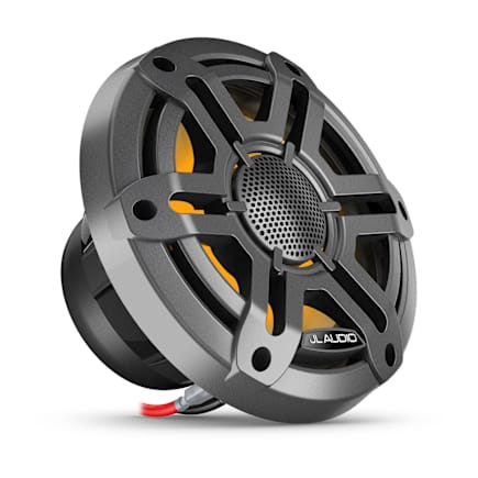 JL Audio M200 6.5" Gray RGB LED Sport Marine Coaxial Speakers, 50W RMS, 4Ω, Pair — product view 3