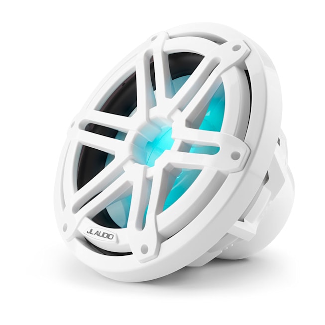 JL Audio M3-10IB-S-Gw-i-4 10" Marine RGB LED Subwoofer, White Sport, 175W RMS, 4Ω, Single 010-03265-01 — product view 3