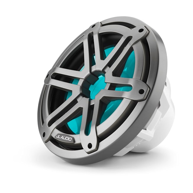 JL Audio M3-10IB-S-Gm-i-4 10" Marine RGB LED Subwoofer, Gray Sport, 175W RMS, 4Ω, Single 010-03264-01 — product view 3