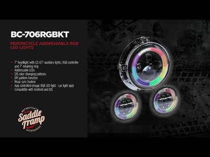 Metra BC-706RGBKT 7 Inch RGB Headlight and 4.5 Inch Aux Kit