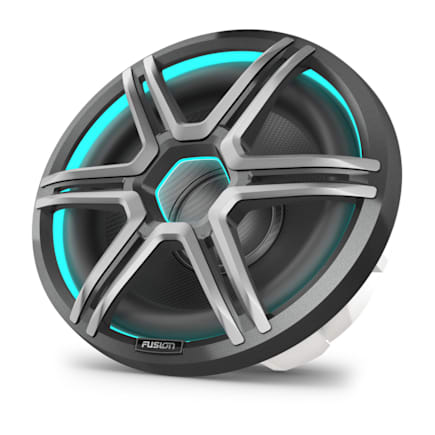 Fusion Apollo Subwoofer, 12" LED Marine Subwoofer with Sports Gray Grille — 010-02918-53 — view 2