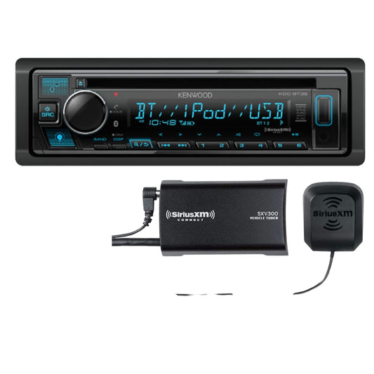 Kenwood  KDC-BT35 AM FM CD Bluetooth Car Stereo + SXV300V1 SiriusXM Satellite Tuner