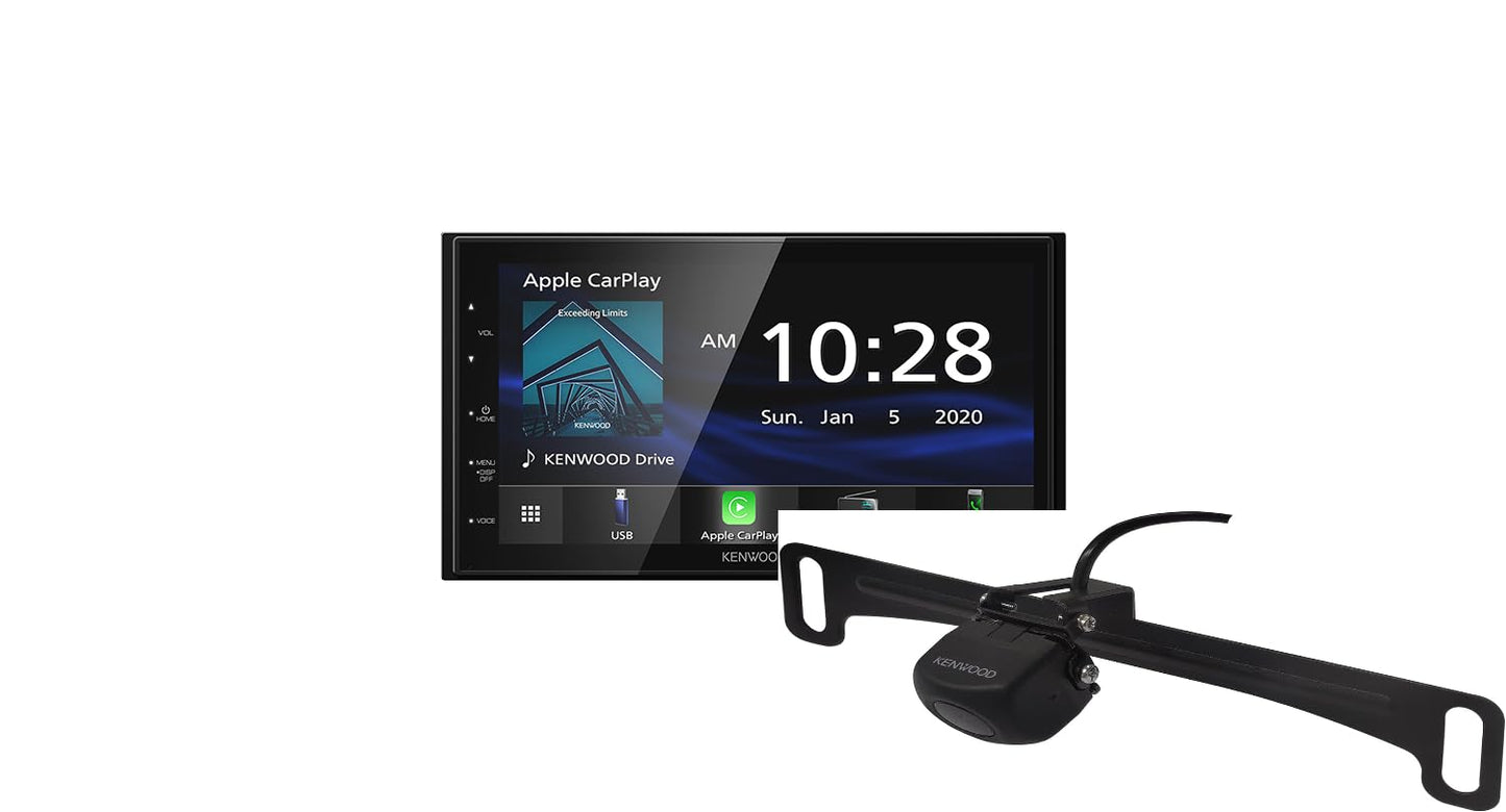 Kenwood DMX47S Mechless 6.8" Car Stereo- Apple CarPlay, Android Auto + CMOS-230LP Backup Camera