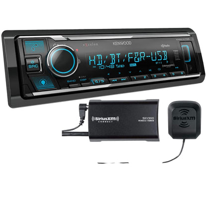 Kenwood eXcelon KMM-X705 AM FM HD Bluetooth Digital Car Stereo + SXV300V1 SiriusXM Satellite Tuner