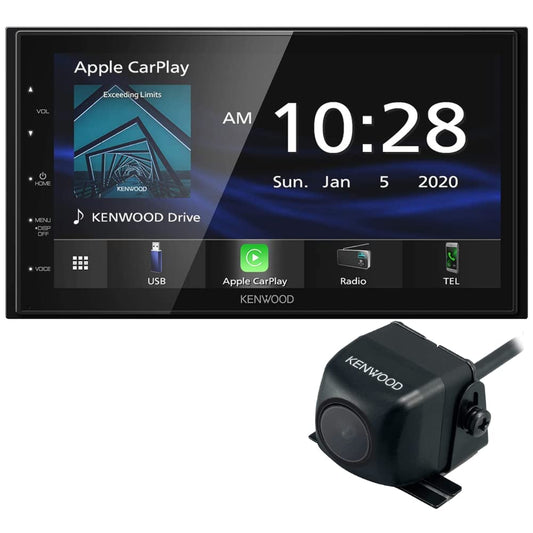 Kenwood DMX47S Mechless 6.8" Car Stereo- Apple CarPlay, Android Auto + CMOS-230 Backup Camera