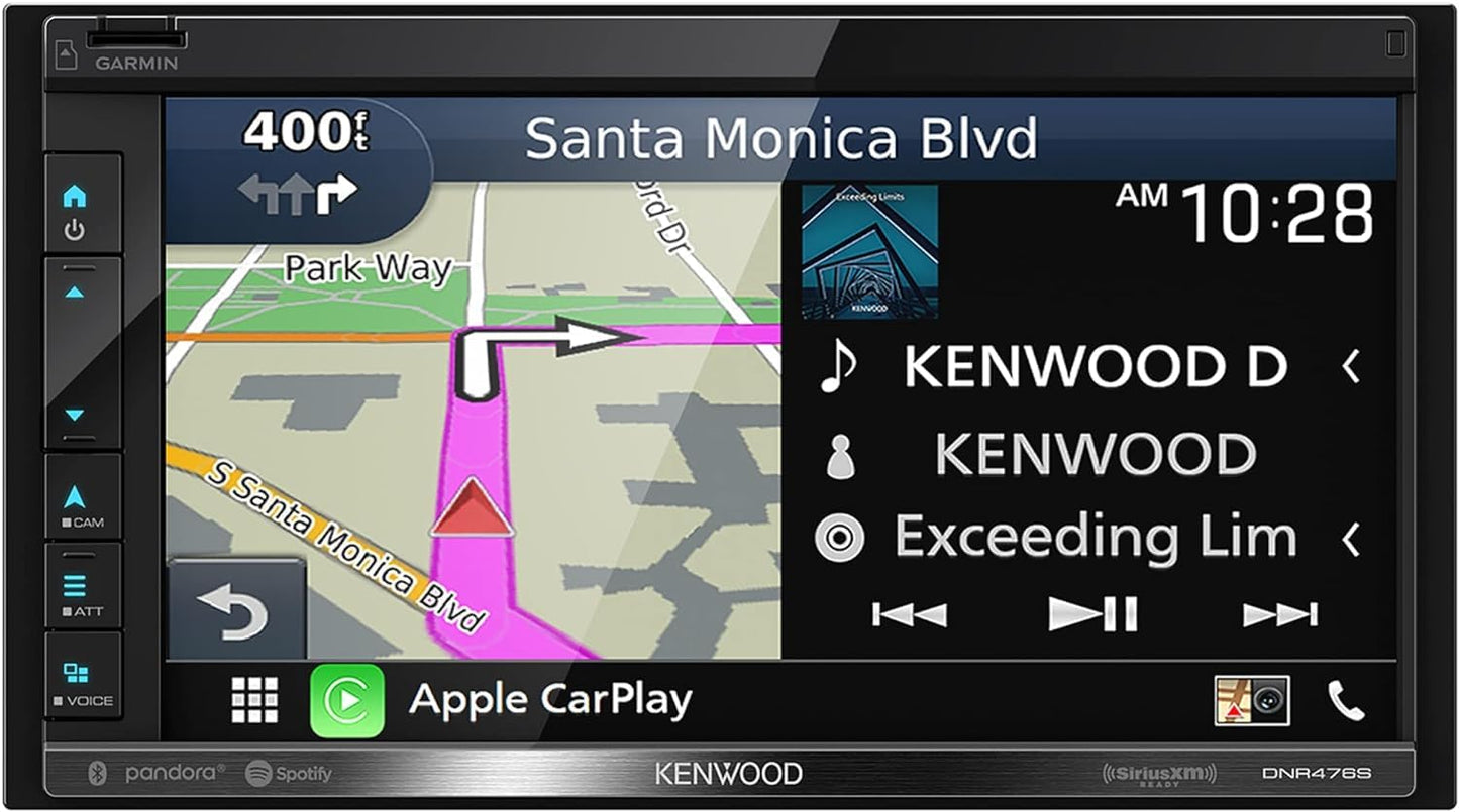 Kenwood DNR476S AM FM GPS Apple CarPlay Android Auto Car Stereo + CMOS-230LP Rearview Camera