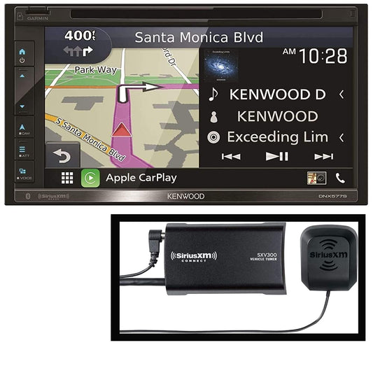 Kenwood DNX577S 6.8" Apple CarPlay Android Auto GPS Car Stereo  + SXV300V1 SiriusXM Satellite Tuner