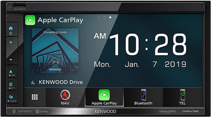 Kenwood DNR476S AM FM GPS Apple CarPlay Android Auto Car Stereo + CMOS-230 Backup Camera