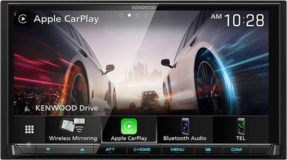 Kenwood eXcelon DMX9708S 6.95" AM FM HD Bluetooth CarPlay Stereo, + SiriusXM Satellite Tuner SXV300V1