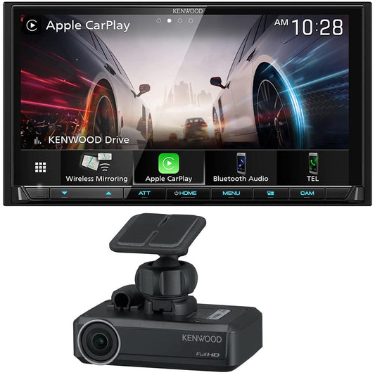 Kenwood DMX9708S 6.95"AM FM HD Bluetooth Car Stereo Wireless CarPlay Android Auto + DRV-N520 Dash Camera