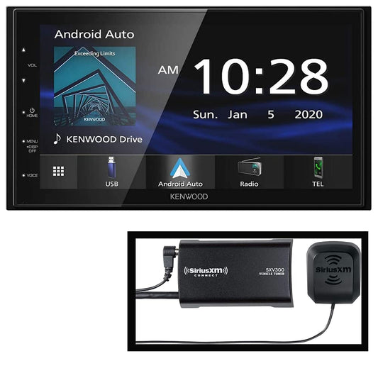 Kenwood DMX4707S Mechless 6.8" Car Stereo- Apple CarPlay, Android Auto + SXV300V1 SiriusXM Satellite Tuner