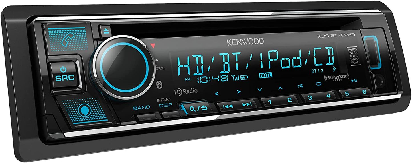 Kenwood KDC-BT782HD AM FM HD CD USB Bluetooth Car Stereo + SXV300V1 SiriusXM Satellite Tuner