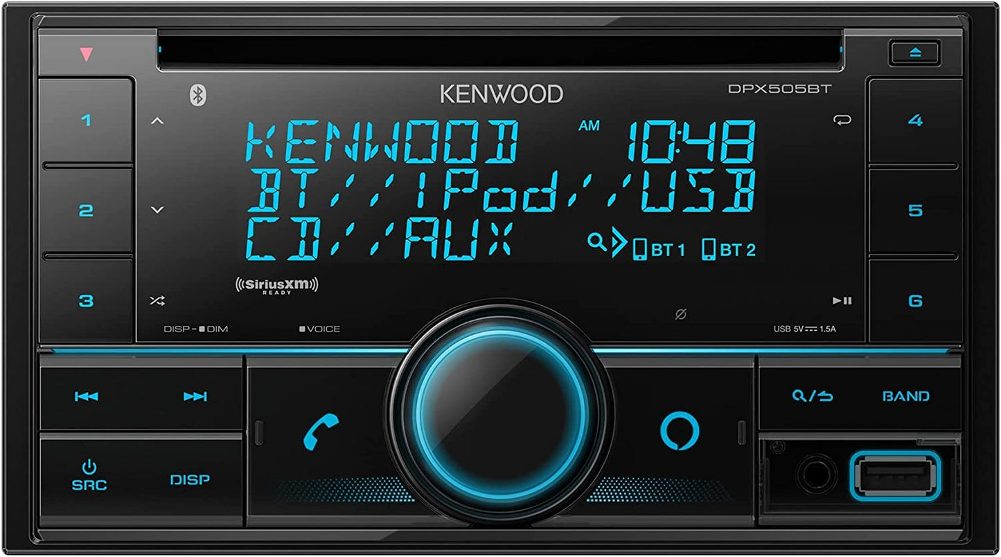 Kenwood DPX505BT AM FM USB CD Bluetooth Car Stereo + SXV300V1 SiriusXM Satellite Tuner