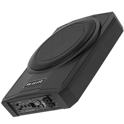 BOSS Elite SLIM10 10" Low-Profile Powered Subwoofer – 1200W Max, Under-Seat Sub, Remote Bass Control